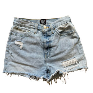 BDG Light Wash Ripped Distressed Jean Shorts Size 25 Girlfriend High Rise Denim
